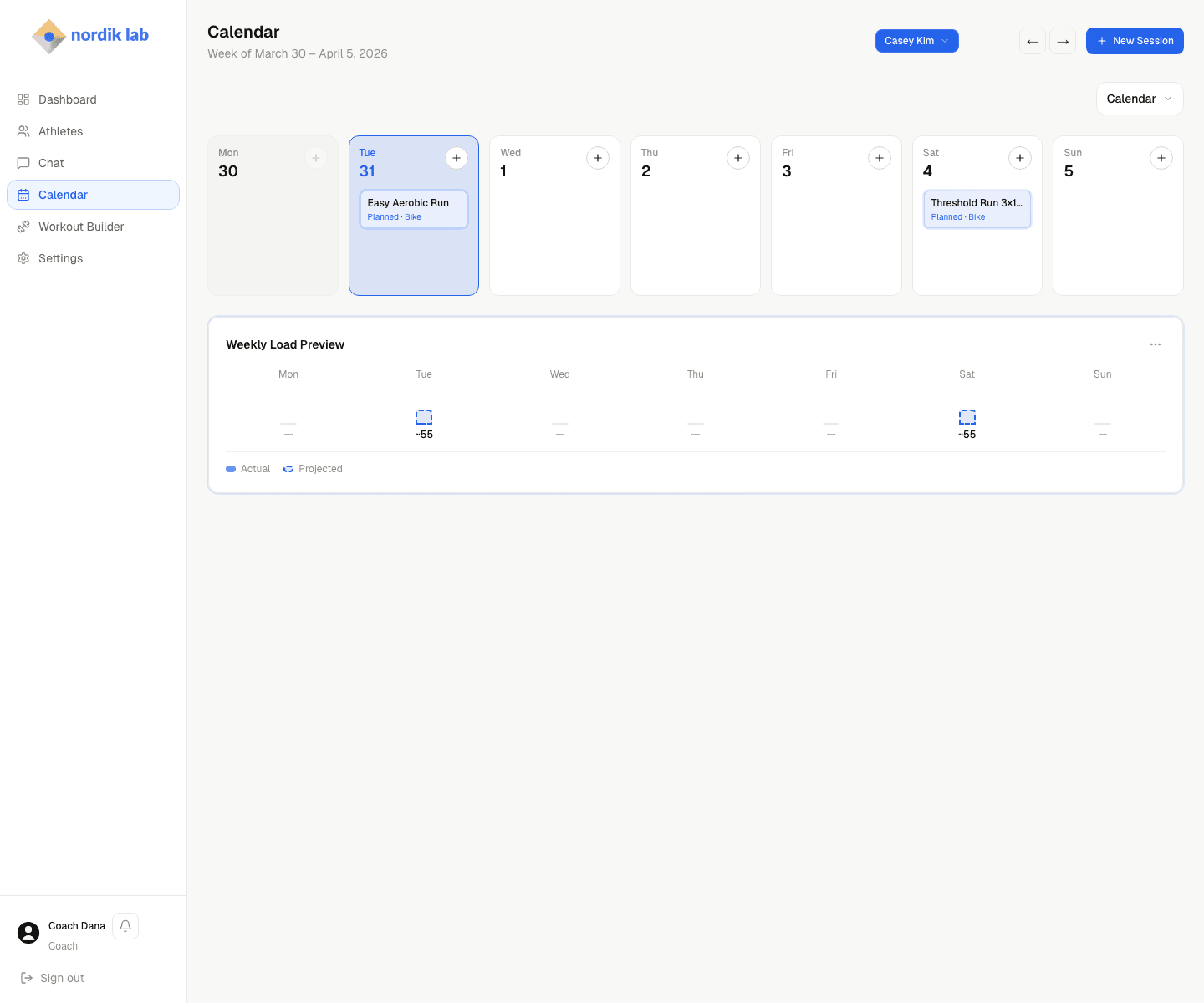 Coach Calendar